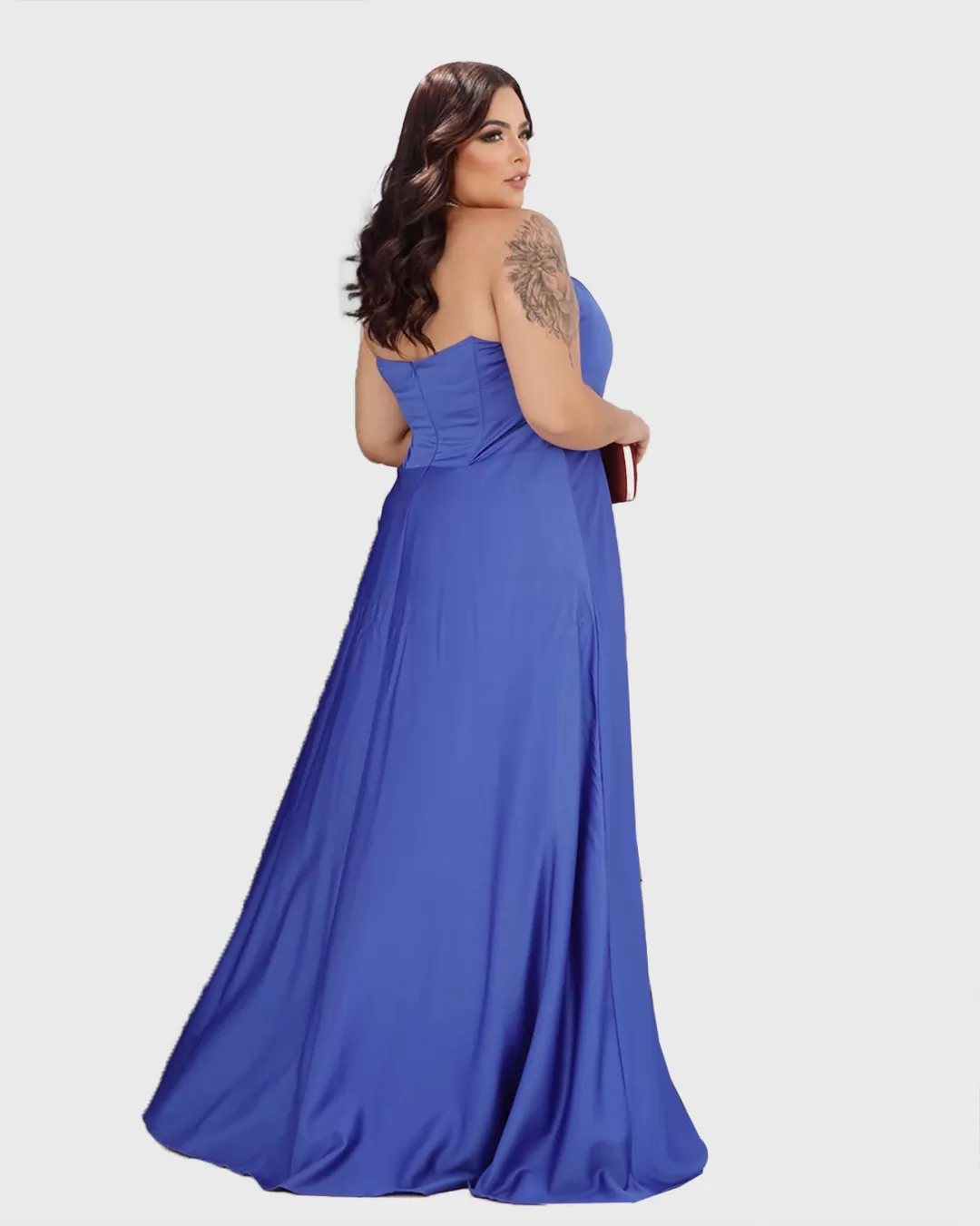 Cappuccino - Dress Cappuccino Long with Blue Fin - 8J247PSAZUL Cappuccino - Dress Cappuccino Long with Blue Fin - 8J247PSAZUL