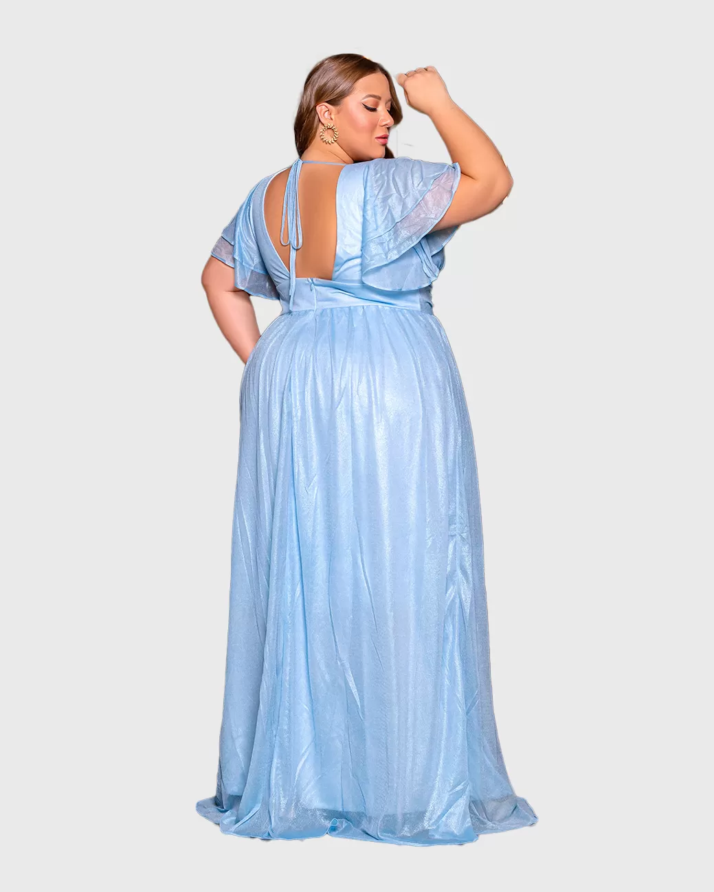 Cappuccino - Dress Cappuccino Long Blue Neckline - 8J177PSAZUL Cappuccino - Dress Cappuccino Long Blue Neckline - 8J177PSAZUL