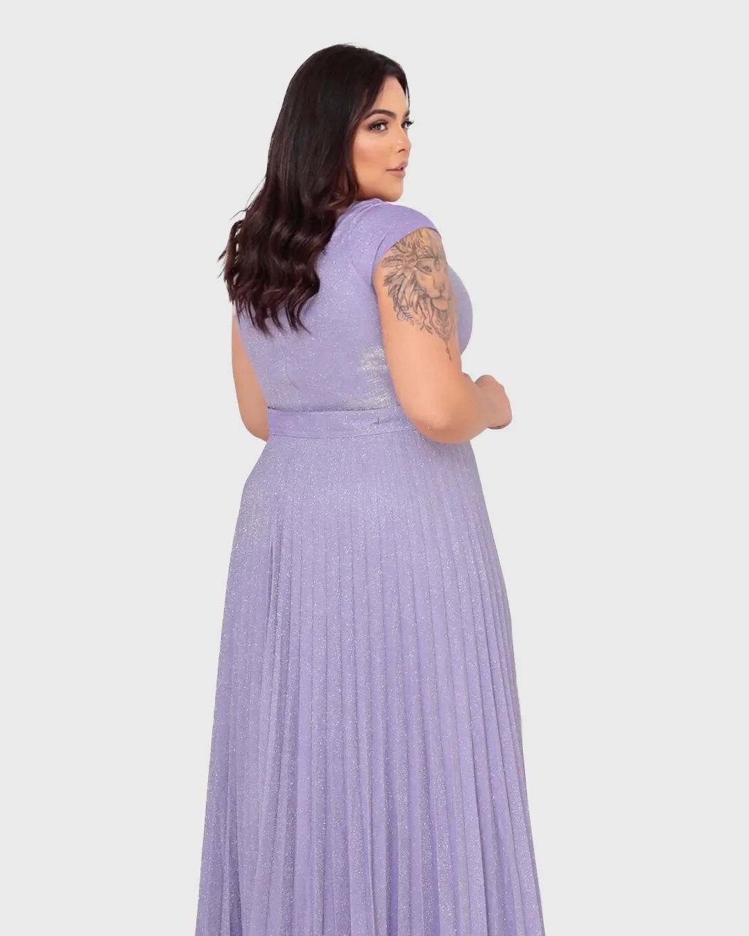 Cappuccino - Dress Cappuccino Long Pleated Lavender - 8J200PSLAV Cappuccino - Dress Cappuccino Long Pleated Lavender - 8J200PSLAV