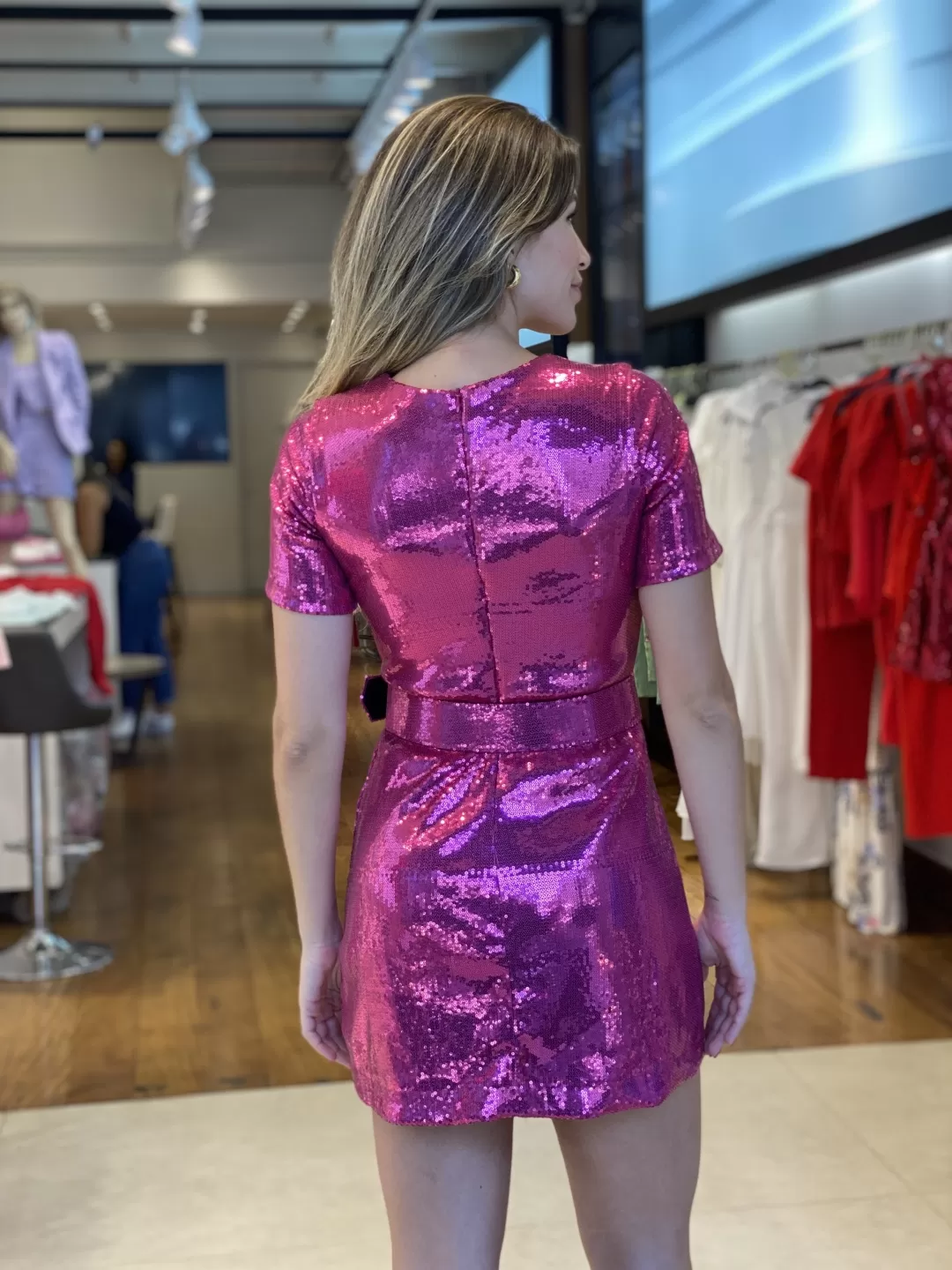 Miss Misses - Dress Miss Misses Long Sleeve Sequin With Pink Zipper - 19180054 Miss Misses - Dress Miss Misses Long Sleeve Sequin With Pink Zipper - 19180054