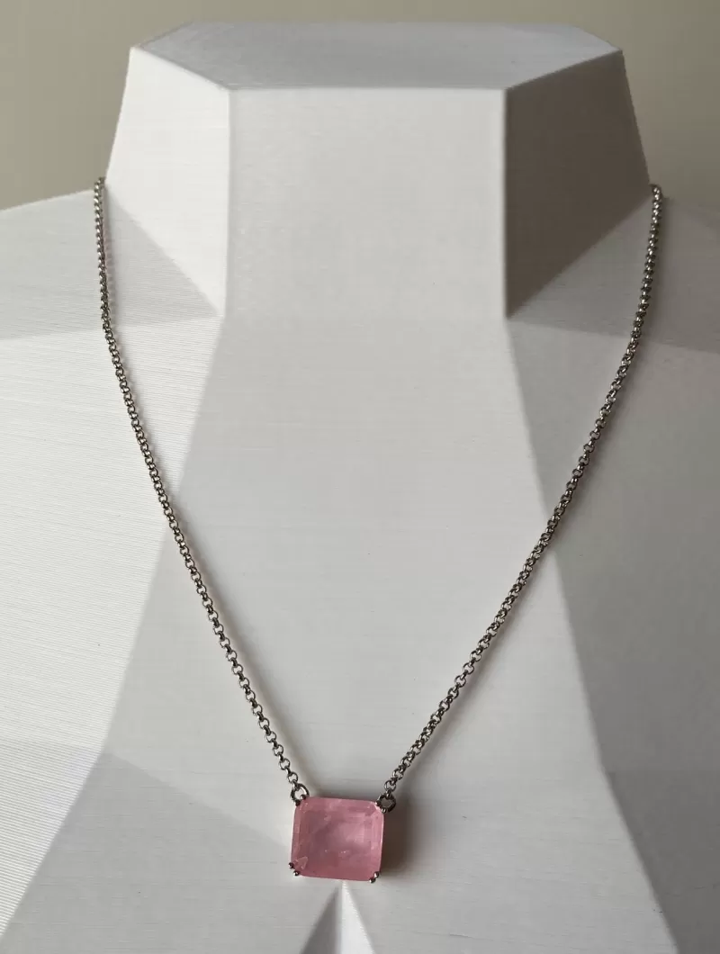 Mikabe - Necklace Tourmaline Fusion Pink Rhodium White - MK1552 Mikabe - Necklace Tourmaline Fusion Pink Rhodium White - MK1552