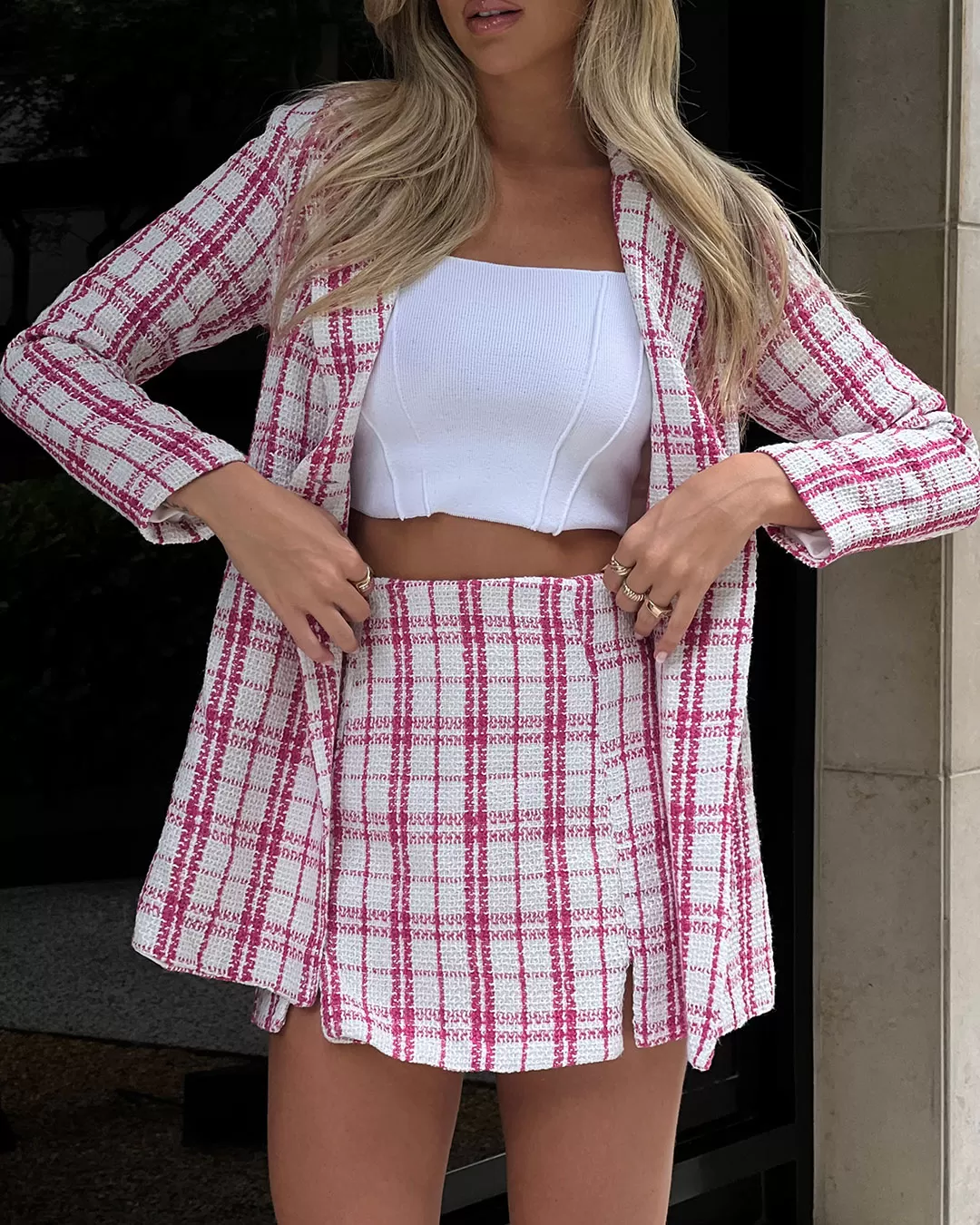 Dot Clothing - Pink Dot Clothing Tweed Shorts - 1903ROSA Dot Clothing - Pink Dot Clothing Tweed Shorts - 1903ROSA