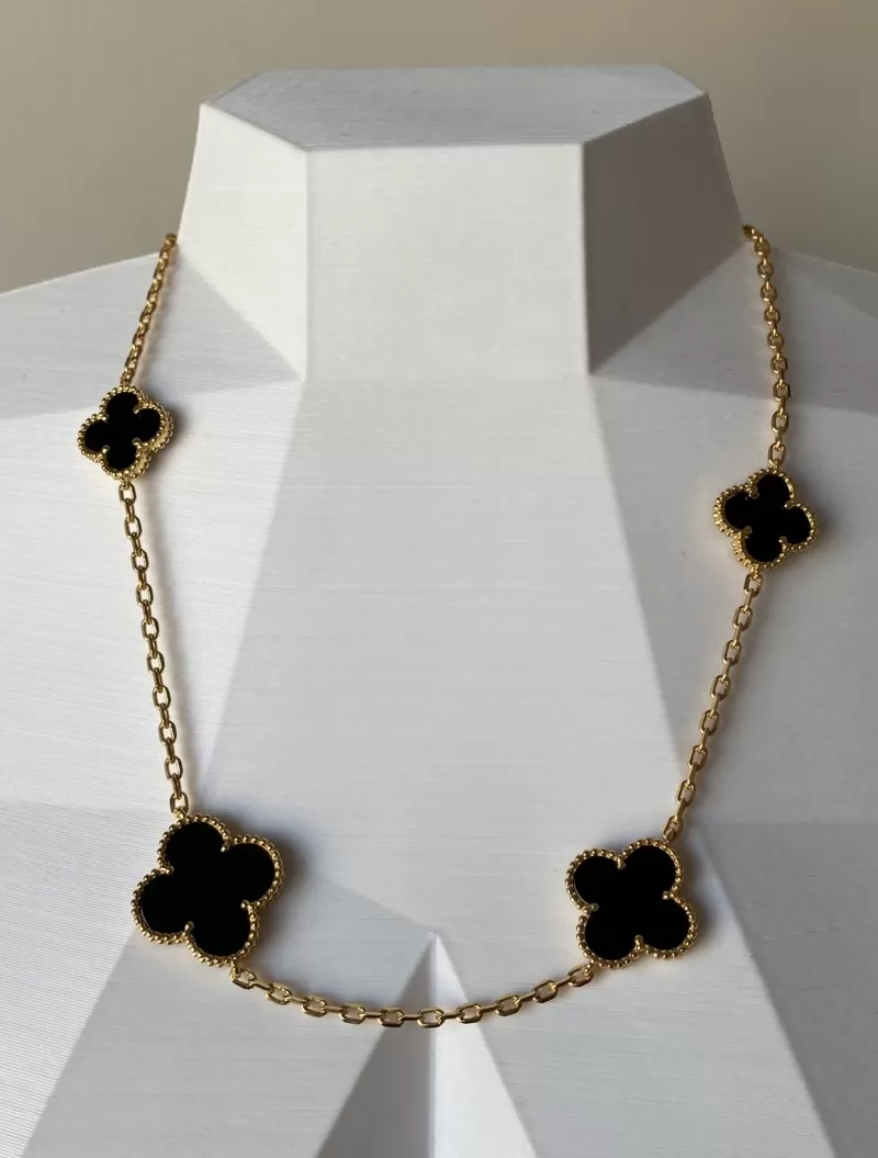 Mikabe - Necklace Van Trevos Onix Black Gold - Short - MK1554 Mikabe - Necklace Van Trevos Onix Black Gold - Short - MK1554
