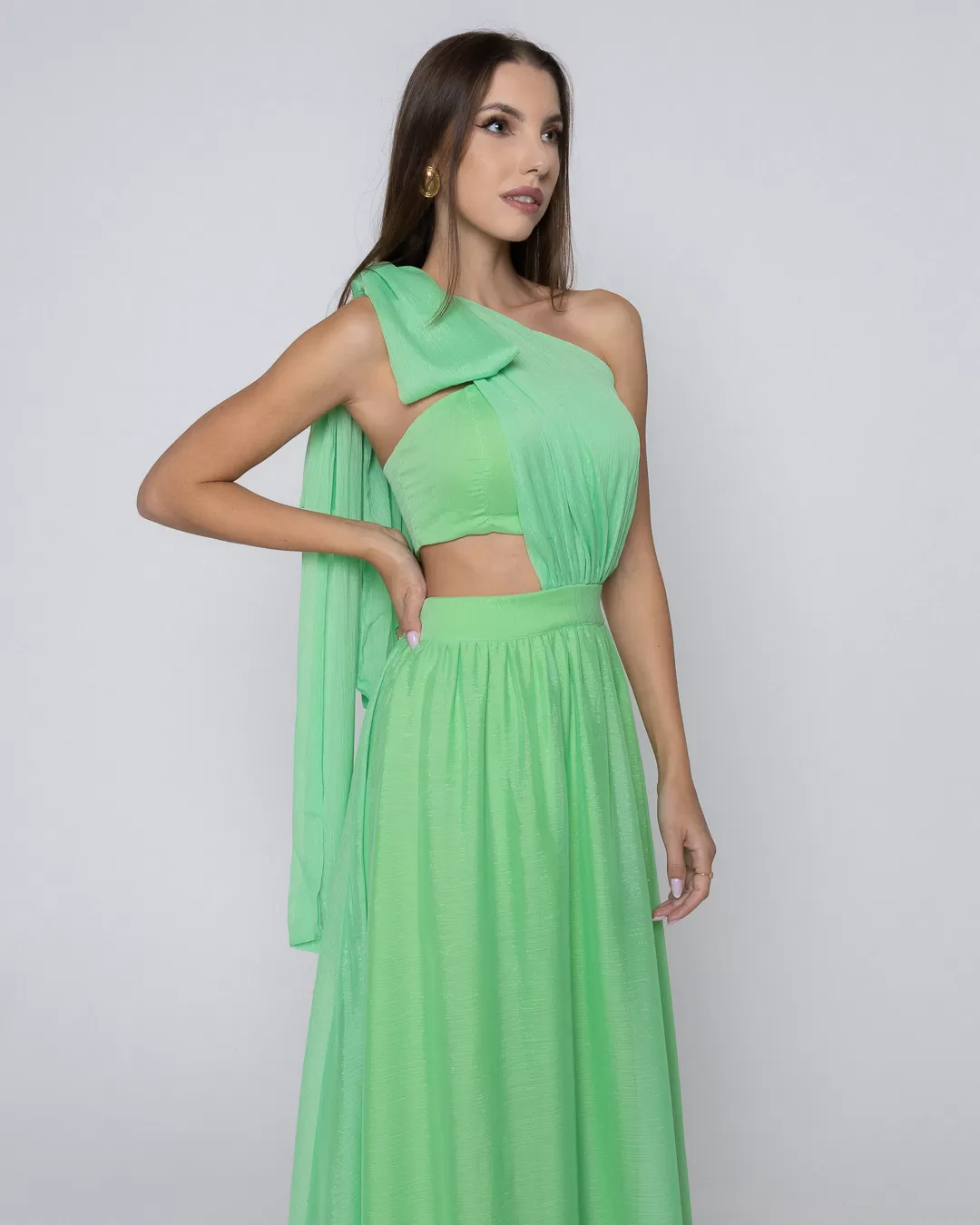 Dot Clothing - Dress Dot Clothing Long with Green Top - 1868VERDE Dot Clothing - Dress Dot Clothing Long with Green Top - 1868VERDE