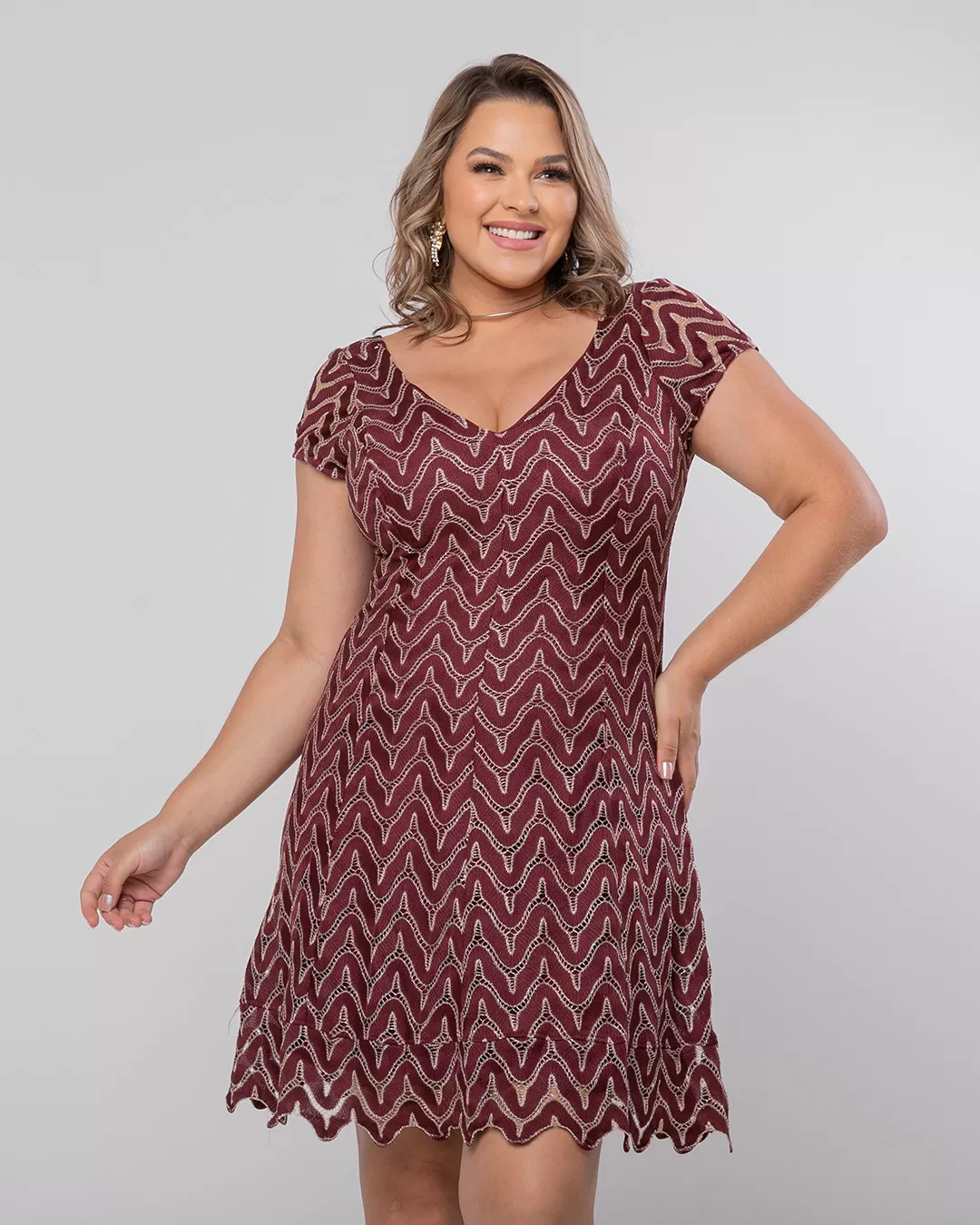 Lemoncola - Dress Lemoncola Detail Gold Maple - FCL17282BORDO Lemoncola - Dress Lemoncola Detail Gold Maple - FCL17282BORDO