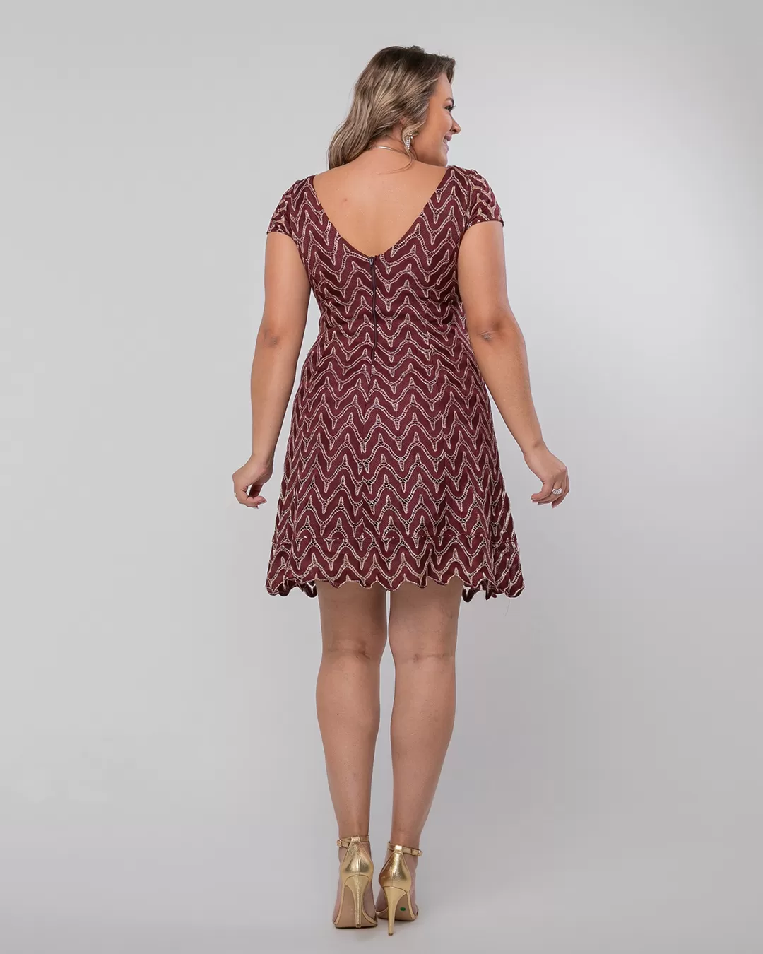 Lemoncola - Dress Lemoncola Detail Gold Maple - FCL17282BORDO Lemoncola - Dress Lemoncola Detail Gold Maple - FCL17282BORDO