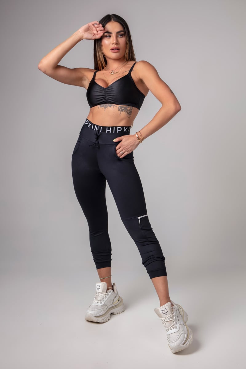 Hipkini - Black Activewear Top - 3339977 Hipkini - Black Activewear Top - 3339977