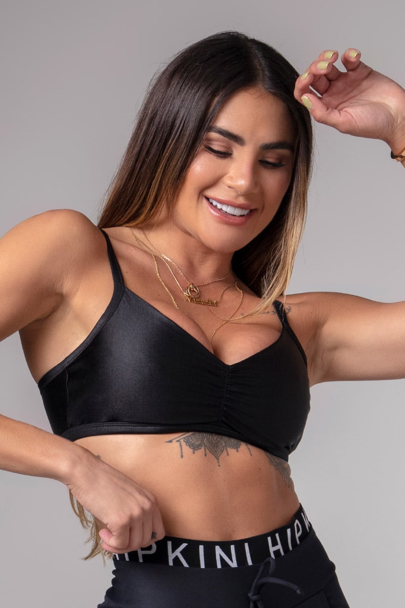 Hipkini - Black Activewear Top - 3339977 Hipkini - Black Activewear Top - 3339977