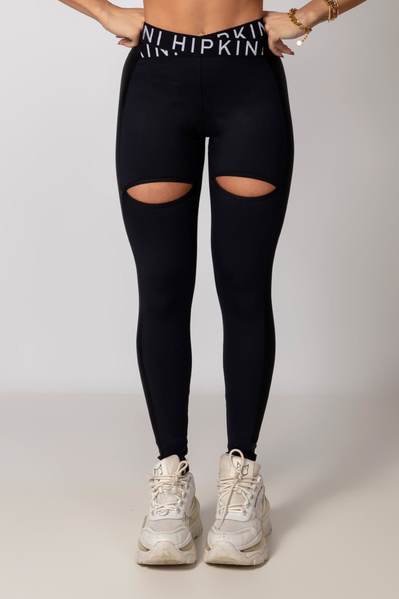 Hipkini - Black Activewear Leggings with Cutouts - 3339980