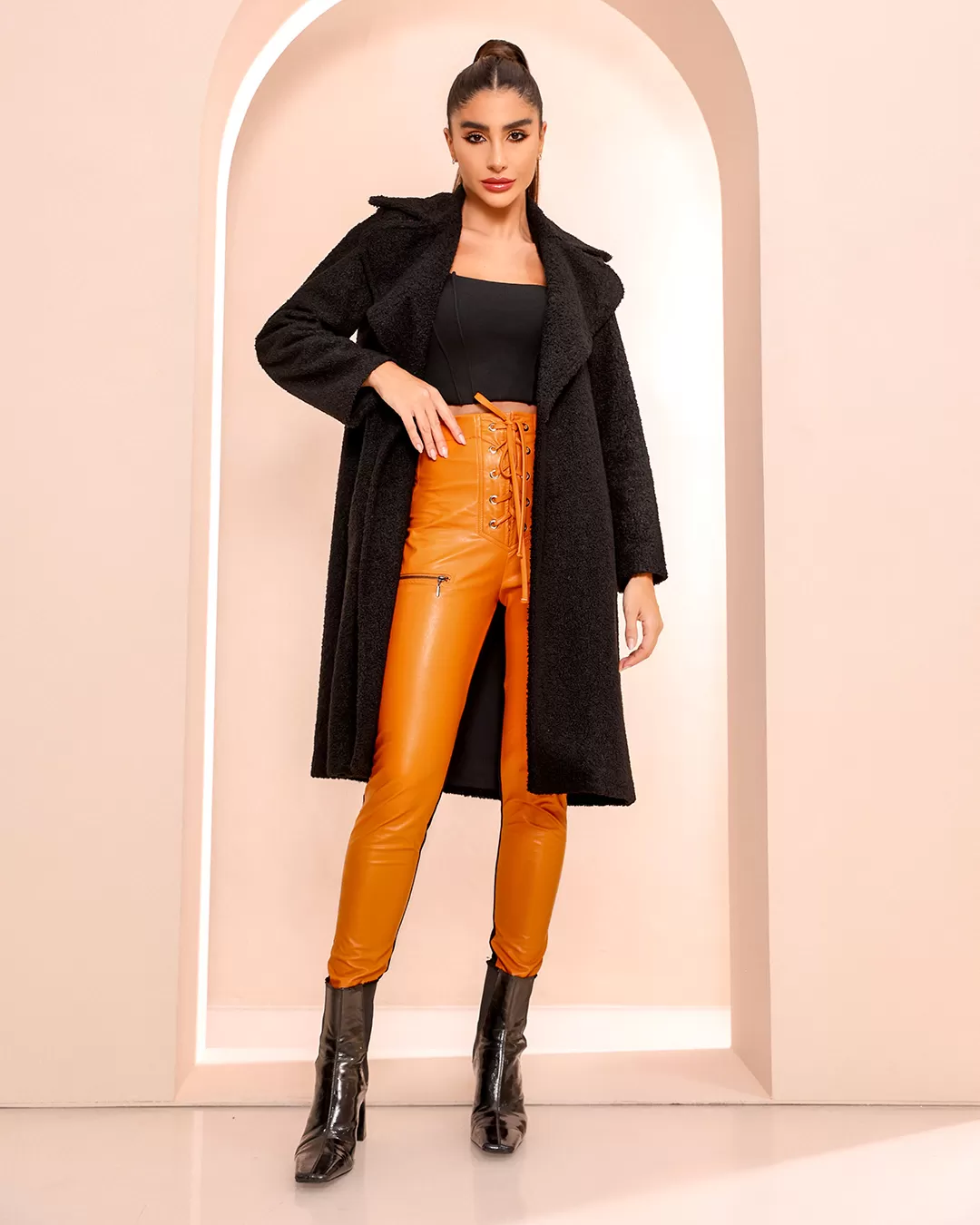 Dot Clothing - Dot Clothing Long Black Jacket - 1926PRETO Dot Clothing - Dot Clothing Long Black Jacket - 1926PRETO