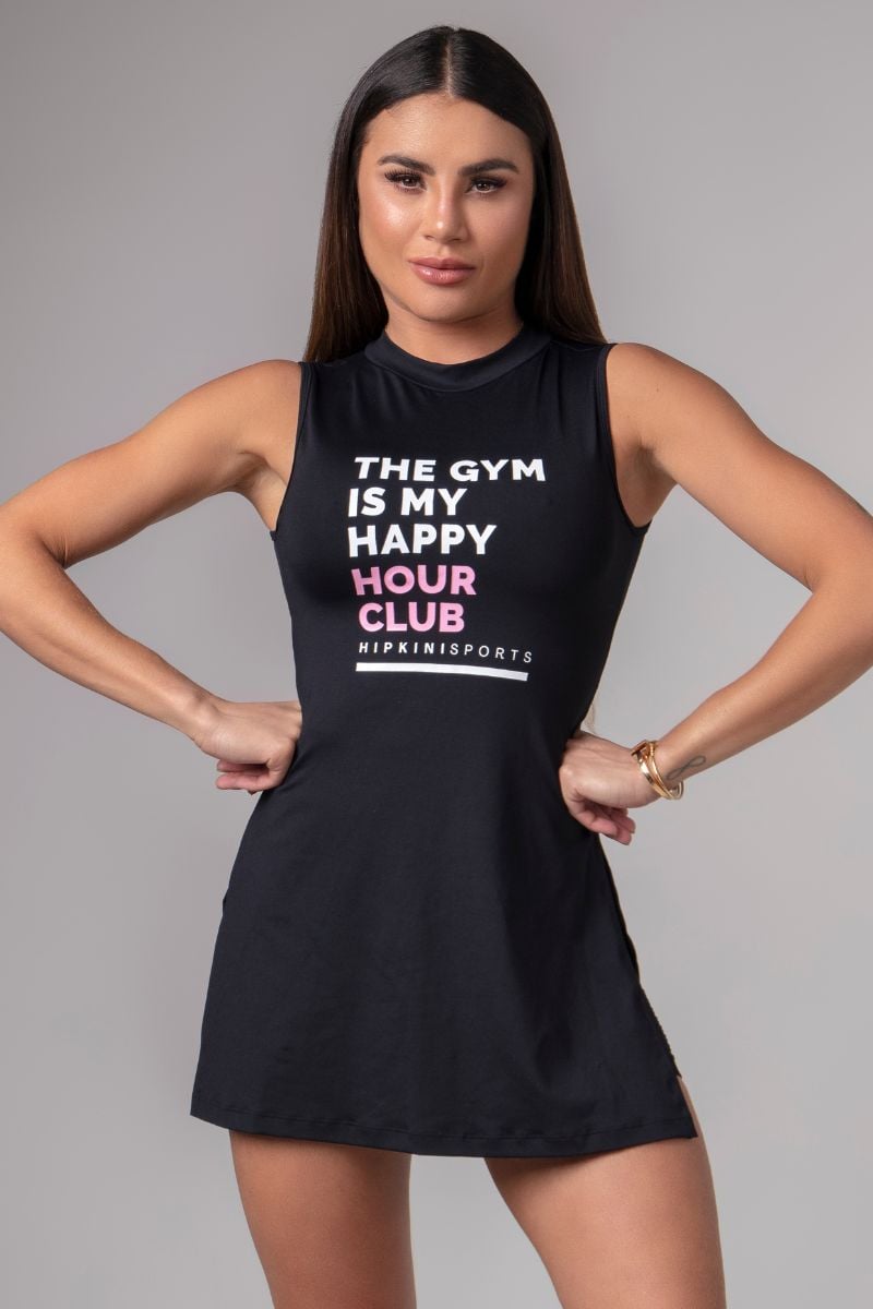 Hipkini - Large Black Activewear T-Shirt with Collar - 3339989