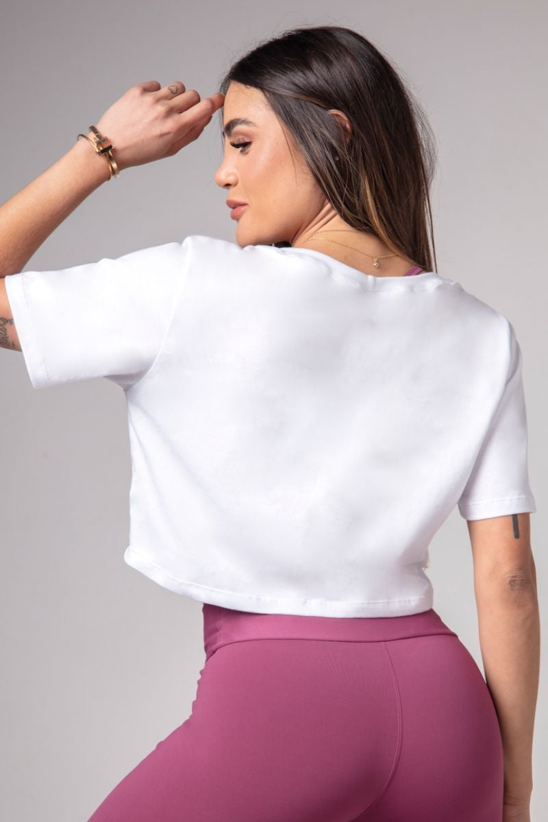 Hipkini - White Activewear Shirt with Silk - 3339993 Hipkini - White Activewear Shirt with Silk - 3339993