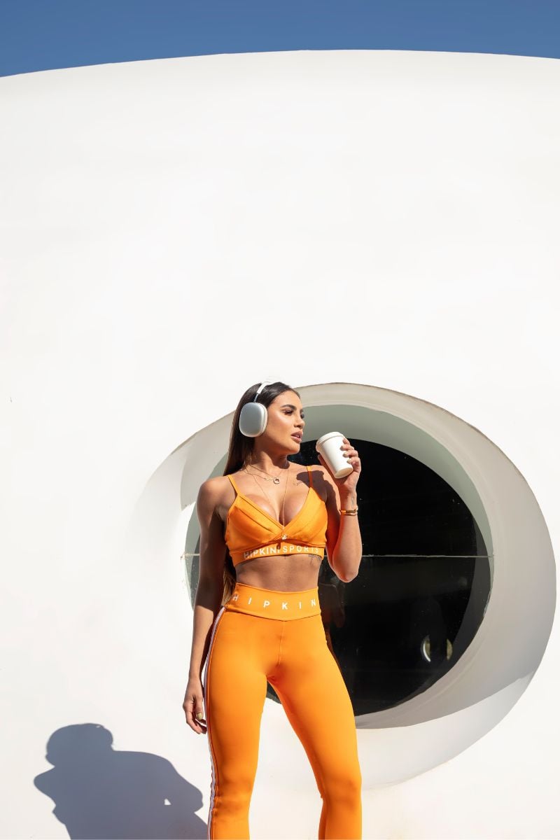 Hipkini - Top Activewear Orange Crossover - 3339973 Hipkini - Top Activewear Orange Crossover - 3339973