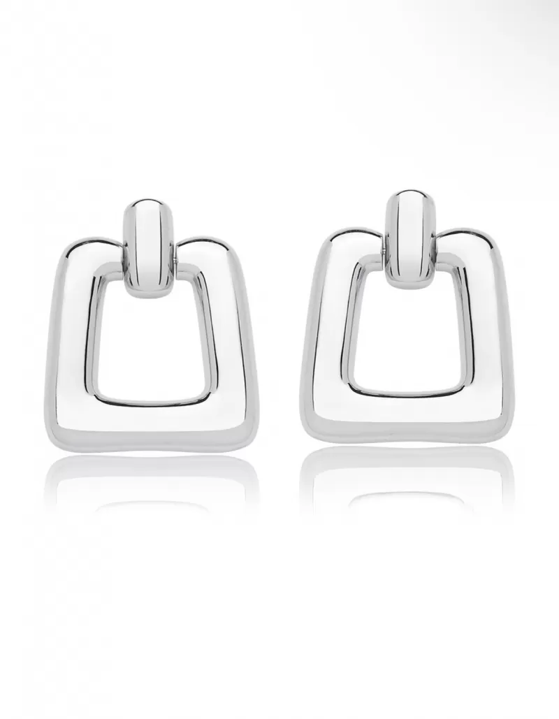 Mikabe - Earring Buckle Large Rhodium White - MK1570