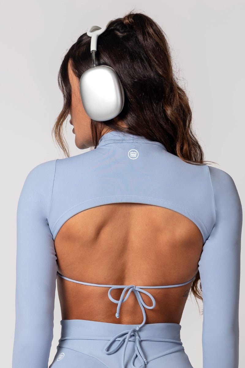 Hipkini - Sky Blue Long Sleeve Activewear Top - 33330069 Hipkini - Sky Blue Long Sleeve Activewear Top - 33330069