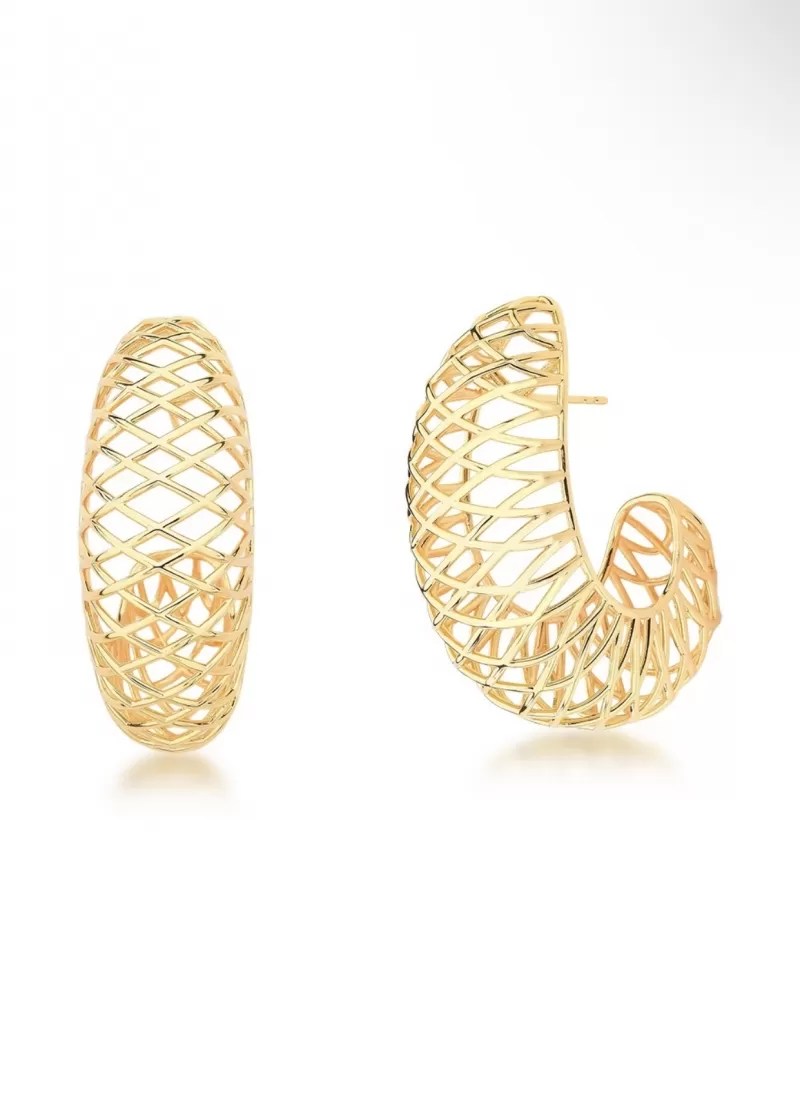 Mikabe - Large Leaked Curved Earring - MK1581