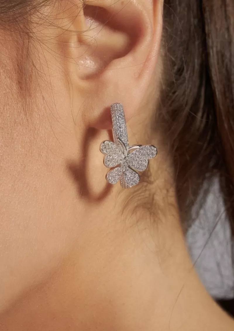 Mikabe - Studded Butterfly Hoop Earring - MK1584