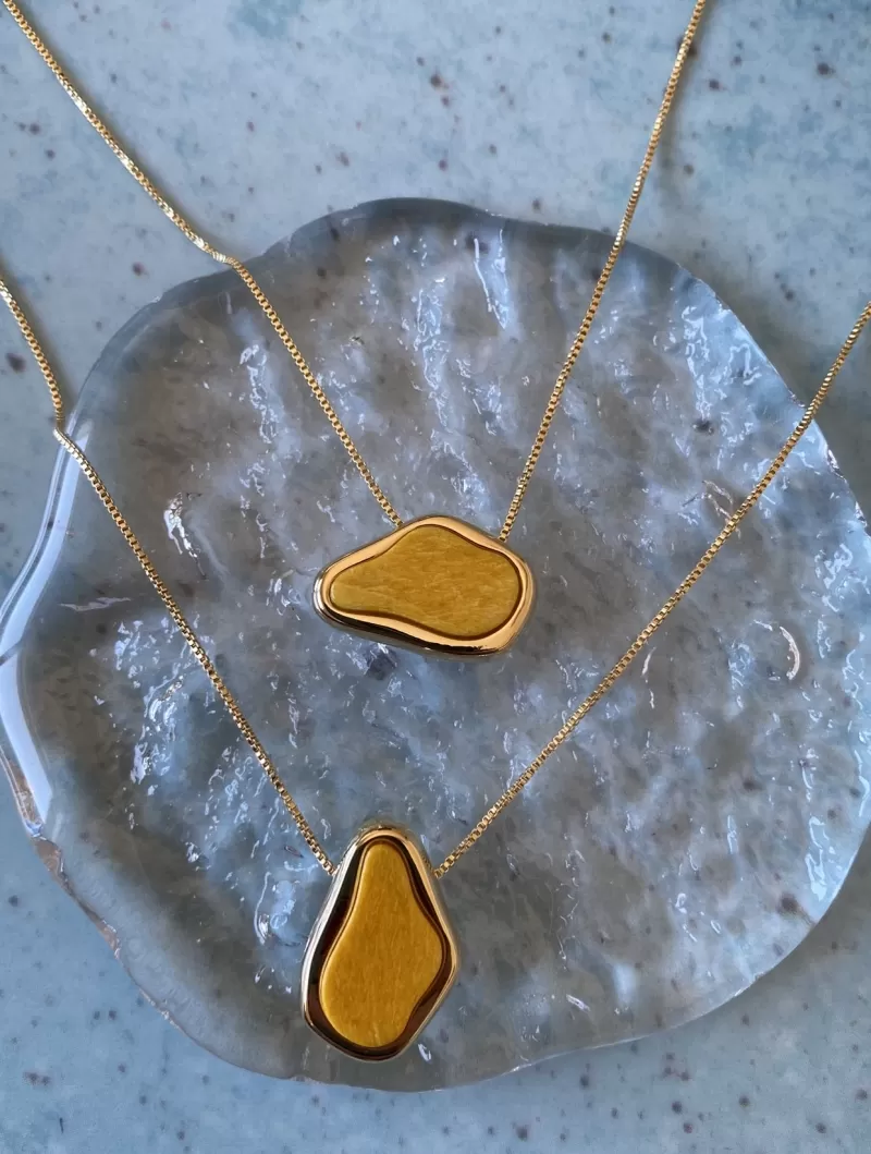 Mikabe - Yellow Fedspar Double Necklace - MK1607