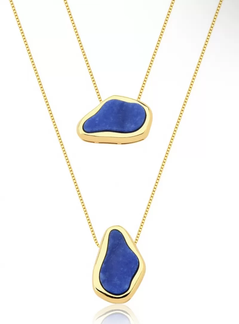 Mikabe - Blue Quartz Double Necklace - MK1609