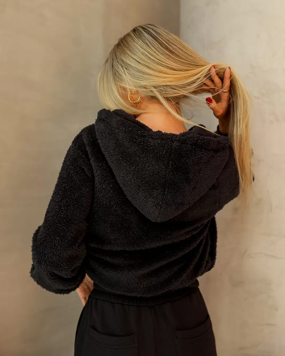 Dot Clothing - Black Hooded Dot Clothing Jacket - 1919PRETO Dot Clothing - Black Hooded Dot Clothing Jacket - 1919PRETO