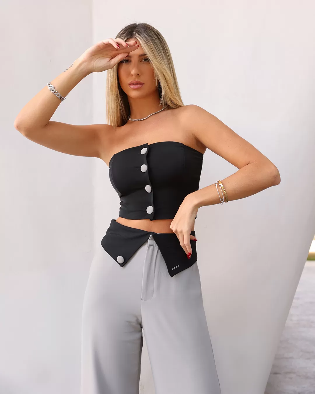 Dot Clothing - Set Dot Clothing TMQ Gray - 1974CINZA Dot Clothing - Set Dot Clothing TMQ Gray - 1974CINZA