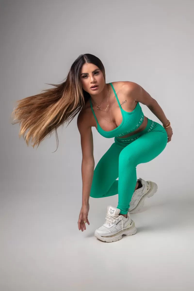 Hipkini - Green Seamless Activewear Top with Cutouts - 33330002