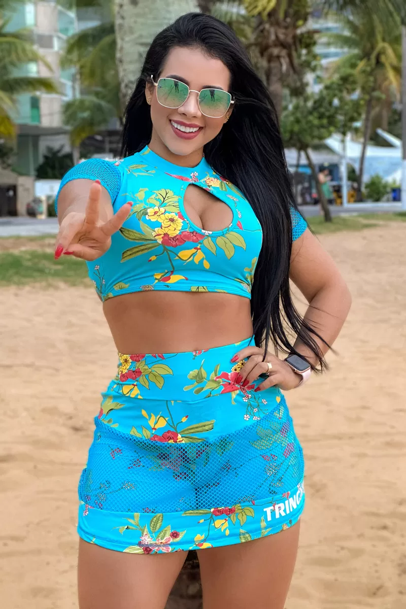 Elastic Power Trincks - Set Short Skirt and Croped Hawaii - Elastic Power Trincks - Set Short Skirt and Croped Hawaii -