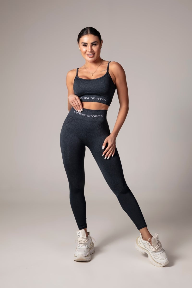 Hipkini - Lately Seamless Black Blended Legging - 33330197