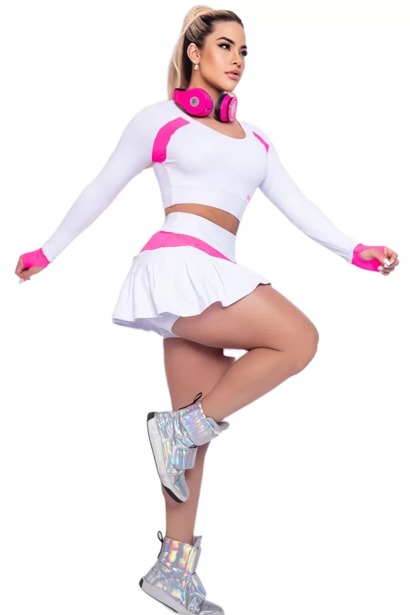 Trincks - Set Short Skirt and Cropped Juju White - Trincks - Set Short Skirt and Cropped Juju White -