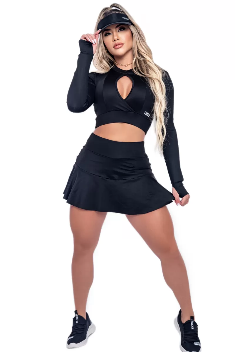 Trincks - Set Short Skirt and Cropped Juju Black - Trincks - Set Short Skirt and Cropped Juju Black -