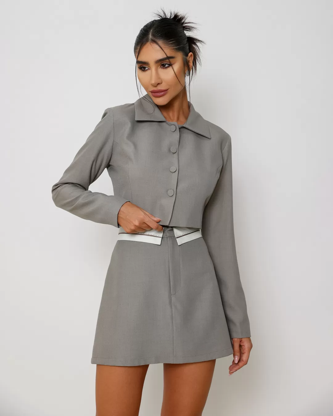 Dot Clothing - Set Dot Clothing Skirt Tailoring Fendi - 2012MARROM Dot Clothing - Set Dot Clothing Skirt Tailoring Fendi - 2012MARROM