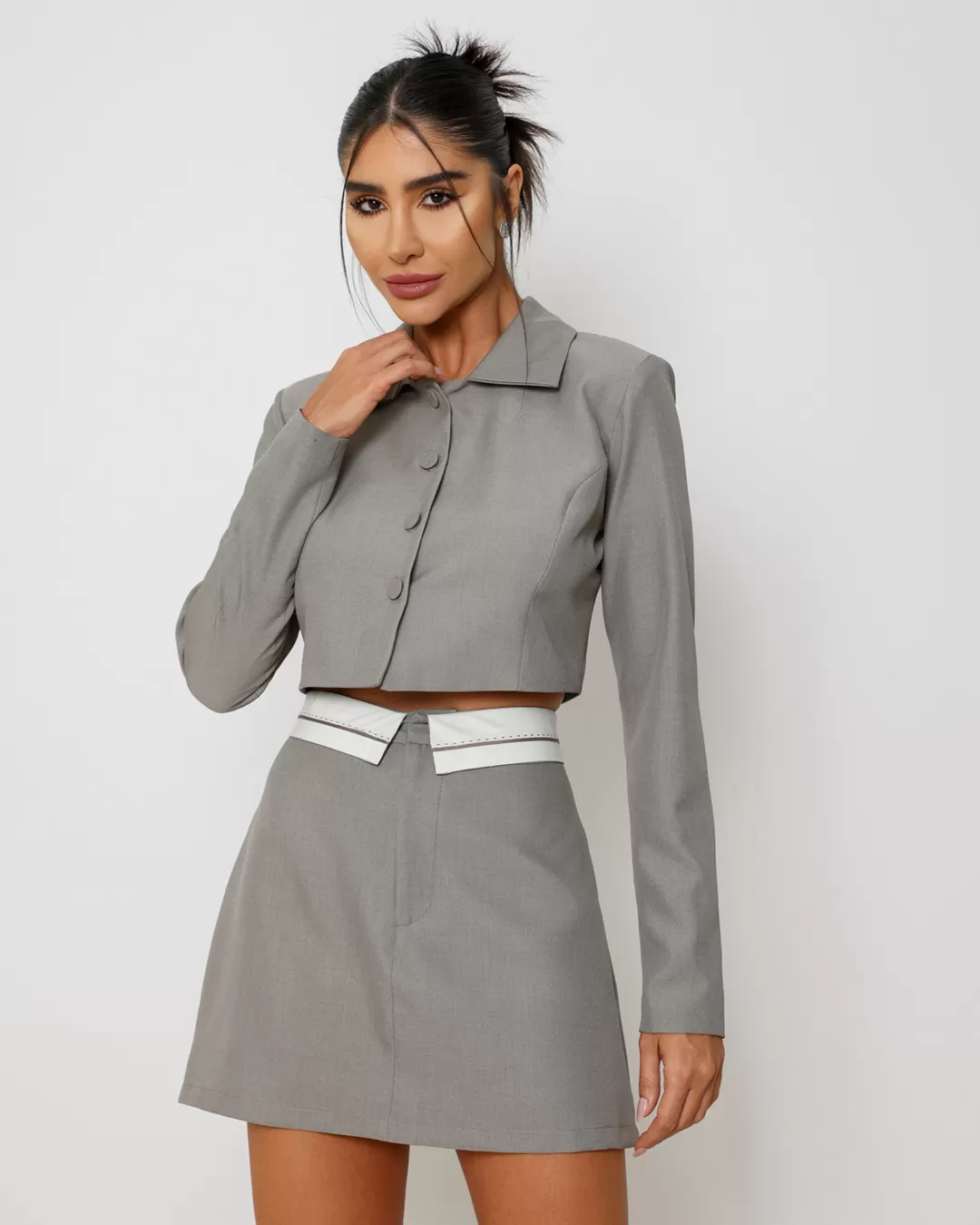 Dot Clothing - Set Dot Clothing Skirt Tailoring Fendi - 2012MARROM Dot Clothing - Set Dot Clothing Skirt Tailoring Fendi - 2012MARROM