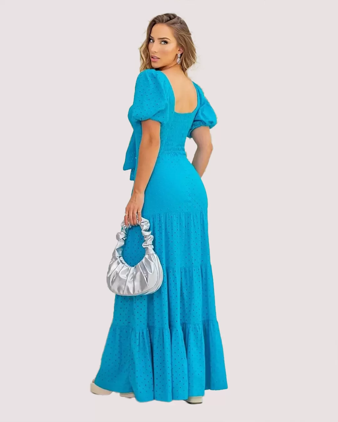 Cashier - Dress Cashier Long Laise Blue - 13557AZUL Cashier - Dress Cashier Long Laise Blue - 13557AZUL