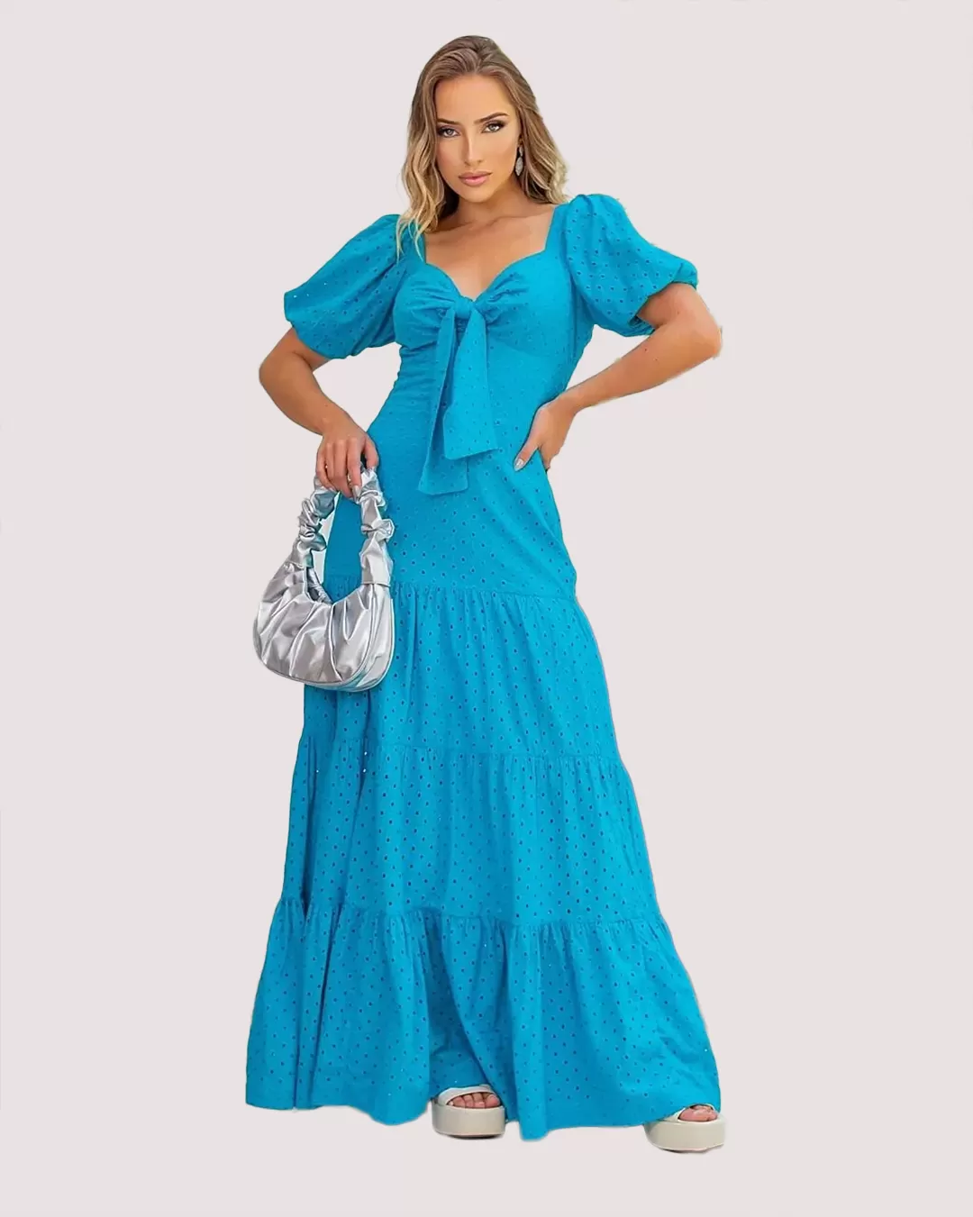 Cashier - Dress Cashier Long Laise Blue - 13557AZUL Cashier - Dress Cashier Long Laise Blue - 13557AZUL