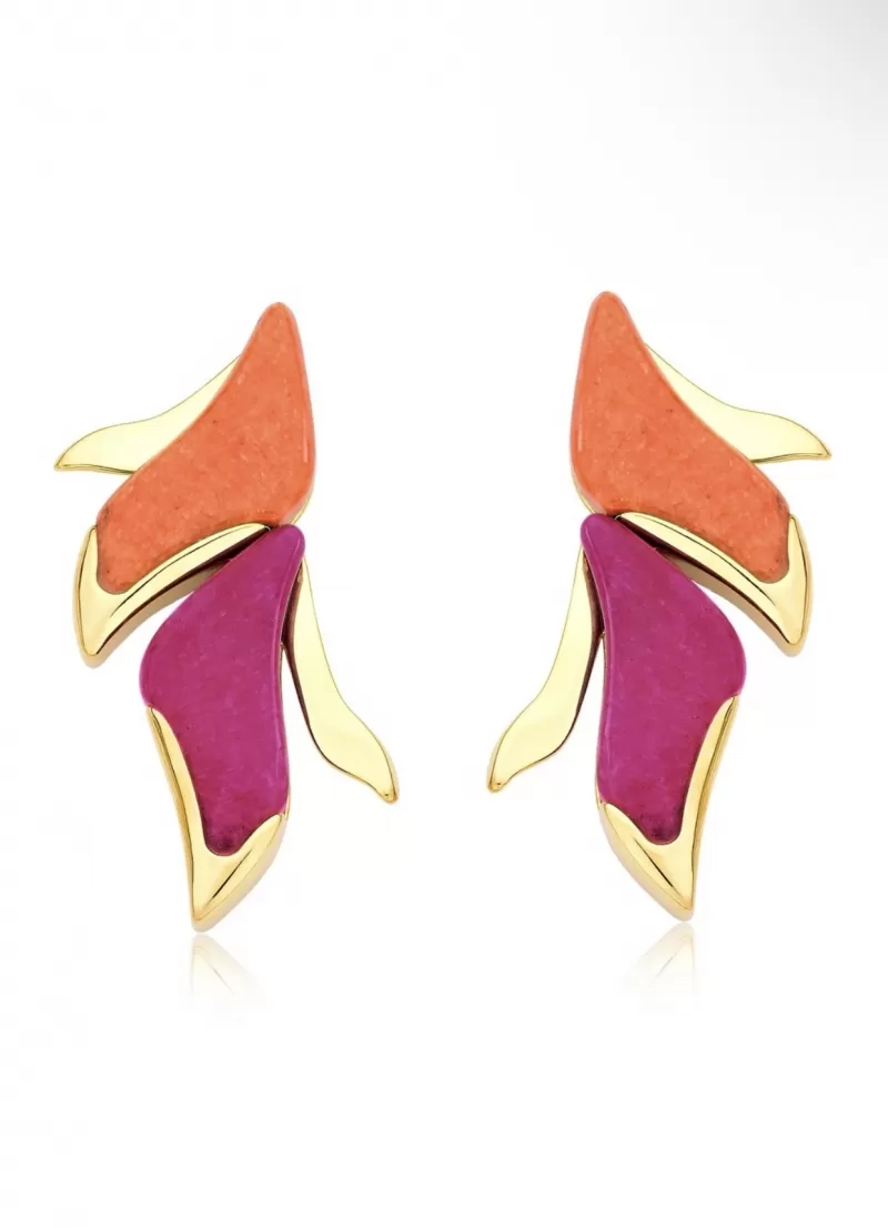 Mikabe - Earring Garden Feldspar Orange and Pink - MK1625 Mikabe - Earring Garden Feldspar Orange and Pink - MK1625