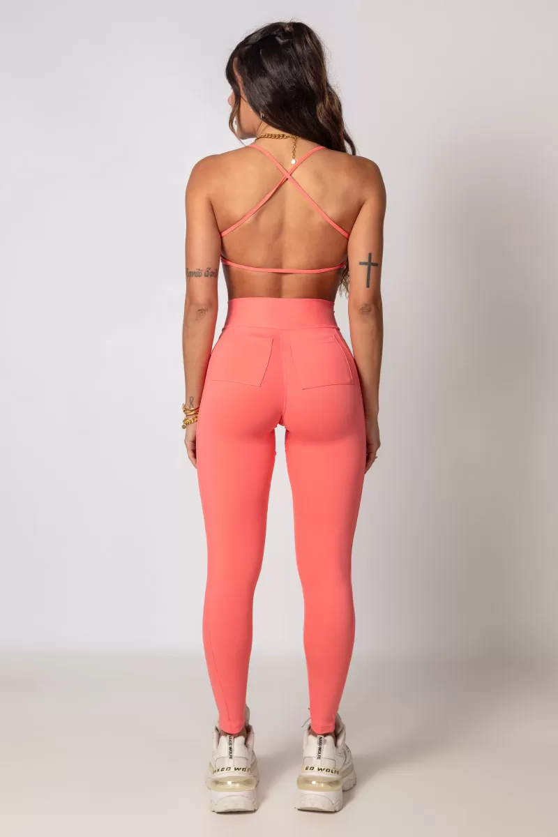 Hipkini - Coral Athletic Leggings with Pocket - 33330133