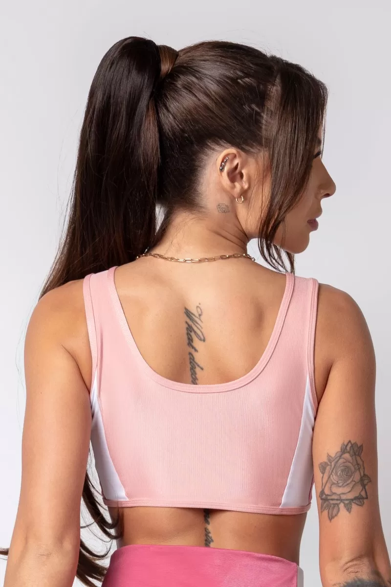 Hipkini - Corrugated Pink Athletic Top - 33330110 Hipkini - Corrugated Pink Athletic Top - 33330110