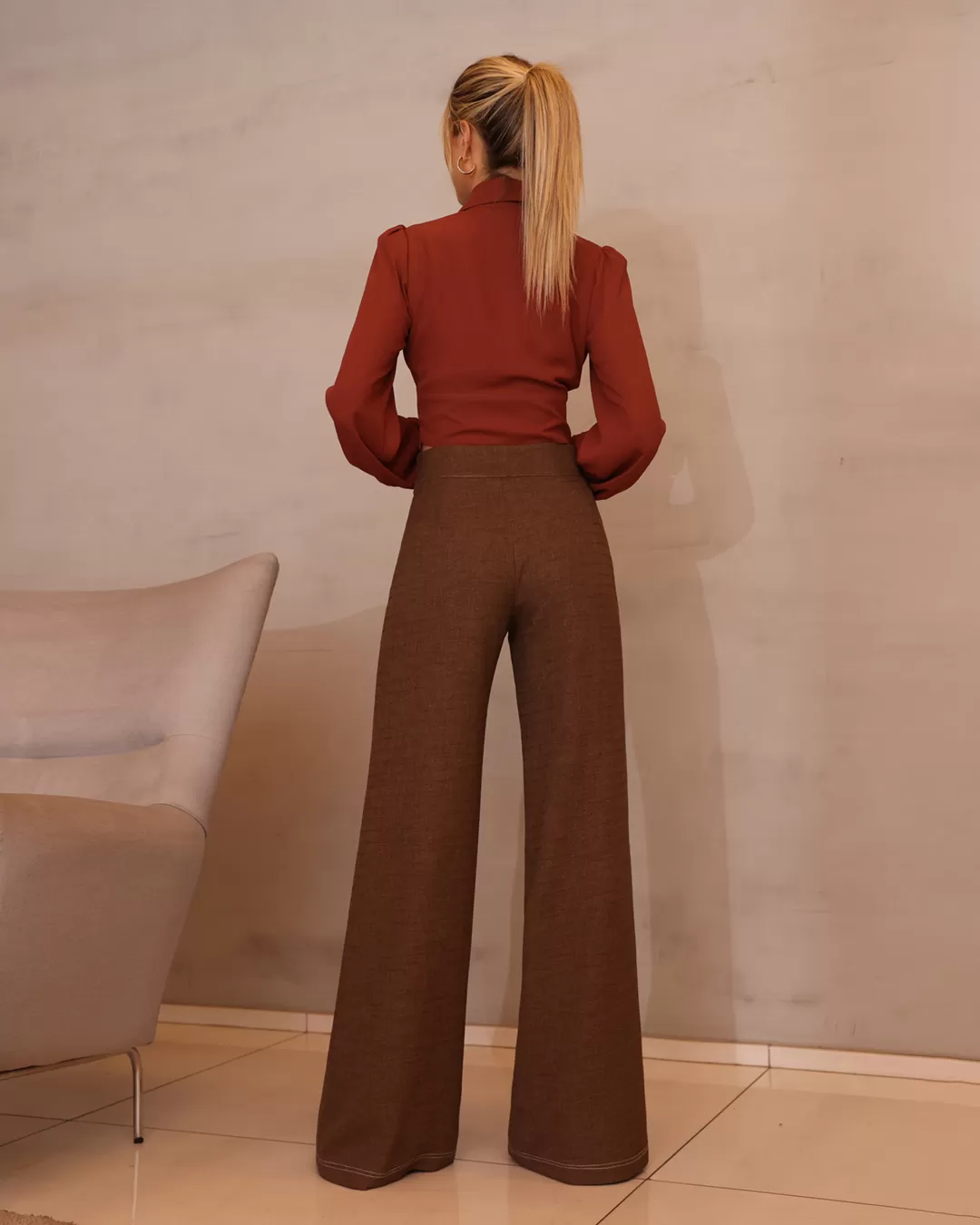 Dot Clothing - Pants Dot Clothing Brown Stitching - 2006MARROM Dot Clothing - Pants Dot Clothing Brown Stitching - 2006MARROM