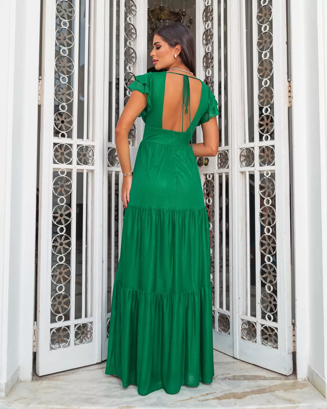 Cappuccino - Dress Cappuccino Long Frill Green - 8U191AVERDE Cappuccino - Dress Cappuccino Long Frill Green - 8U191AVERDE