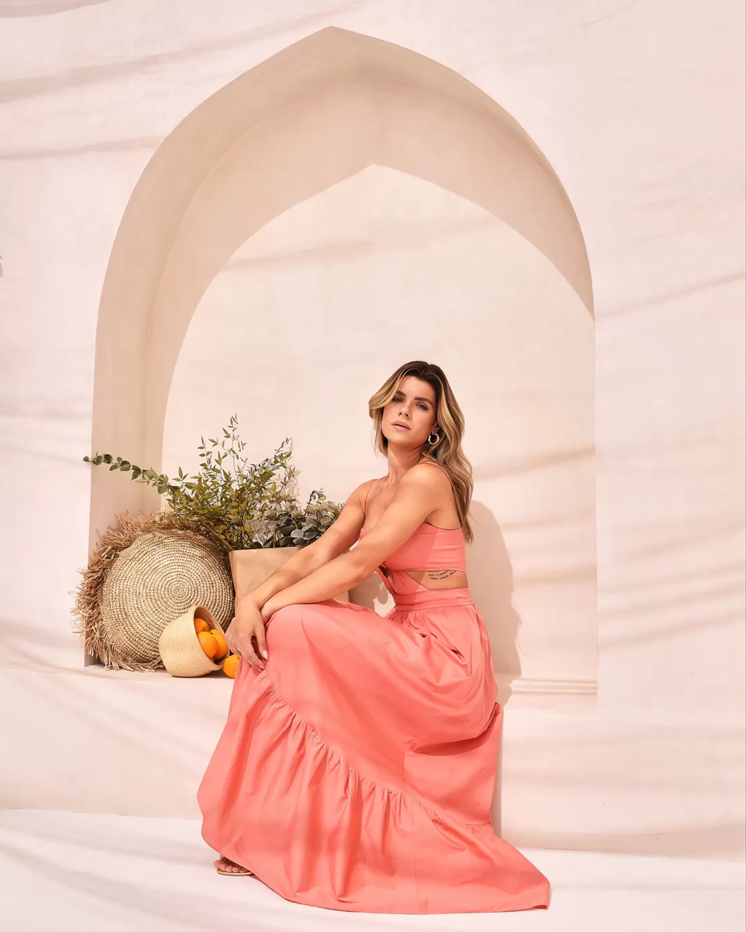 Dot Clothing - Dress Dot Clothing Long Crossover Salmon - 1873SALM Dot Clothing - Dress Dot Clothing Long Crossover Salmon - 1873SALM