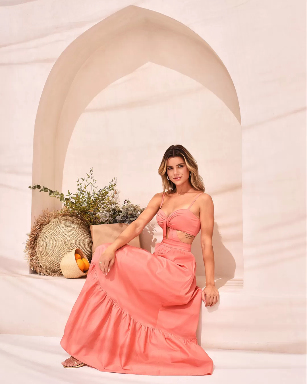 Dot Clothing - Dress Dot Clothing Long Crossover Salmon - 1873SALM Dot Clothing - Dress Dot Clothing Long Crossover Salmon - 1873SALM
