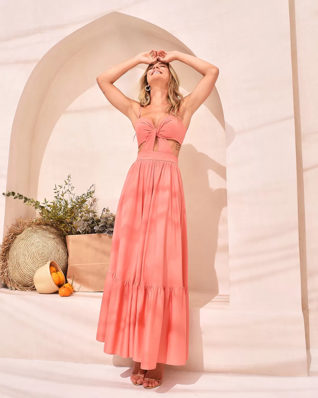 Dot Clothing - Dress Dot Clothing Long Crossover Salmon - 1873SALM Dot Clothing - Dress Dot Clothing Long Crossover Salmon - 1873SALM