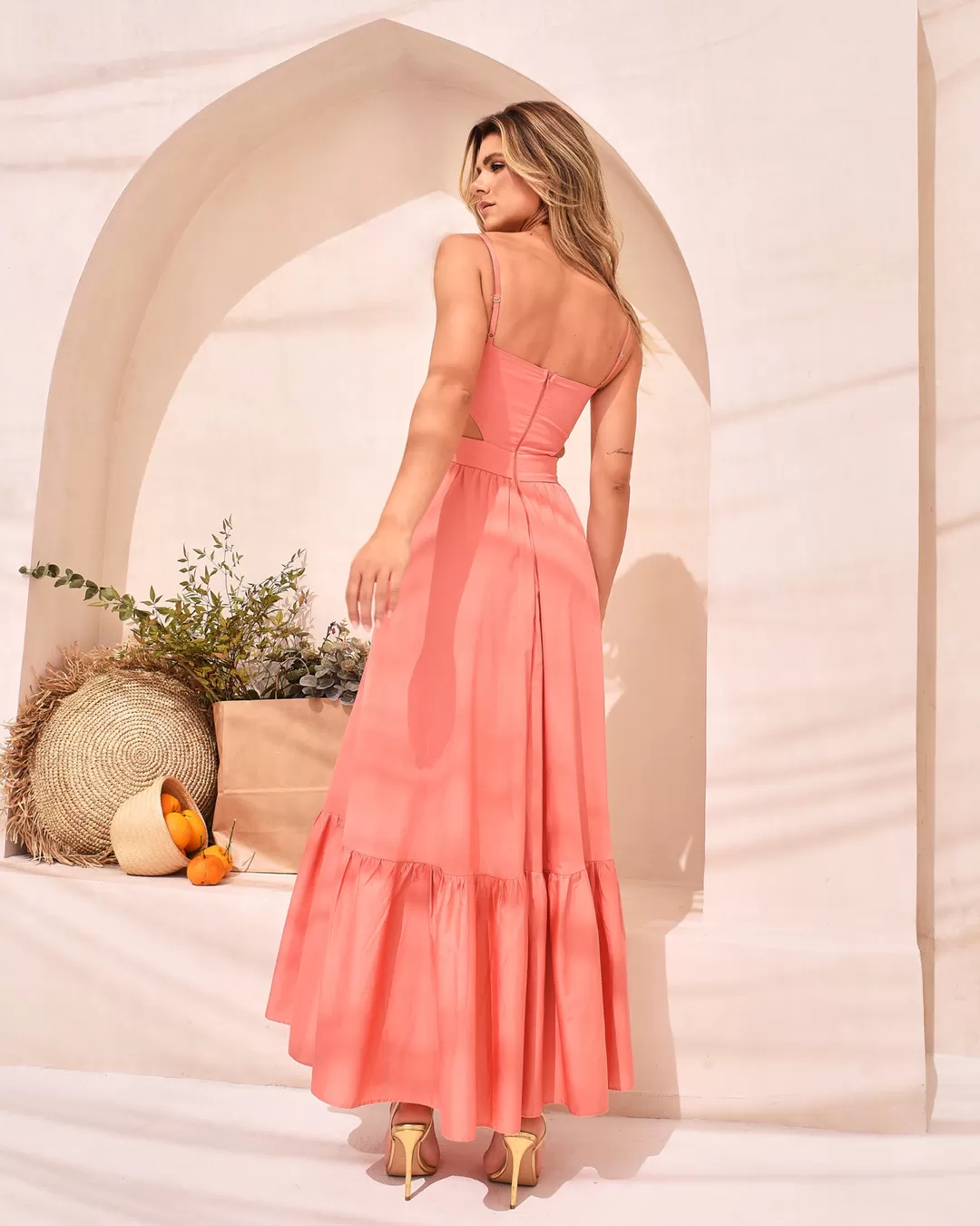 Dot Clothing - Dress Dot Clothing Long Crossover Salmon - 1873SALM Dot Clothing - Dress Dot Clothing Long Crossover Salmon - 1873SALM