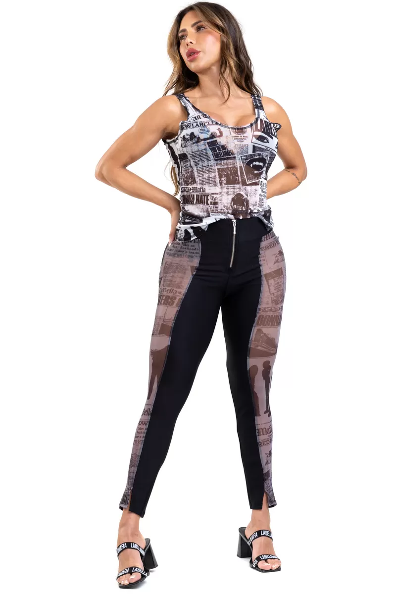 Labellamafia - Black Labellamafia Hot Desert Leggings - 27042