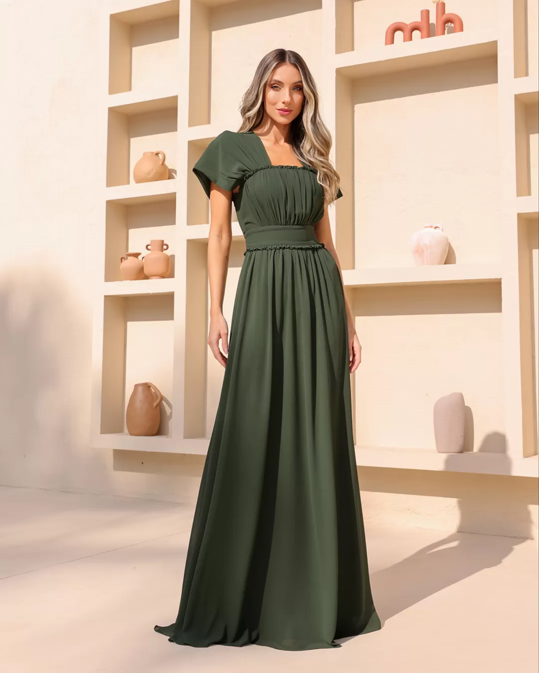 Dot Clothing - Dress Dot Clothing Shoulder to Shoulder Green - 2044VERDE Dot Clothing - Dress Dot Clothing Shoulder to Shoulder Green - 2044VERDE