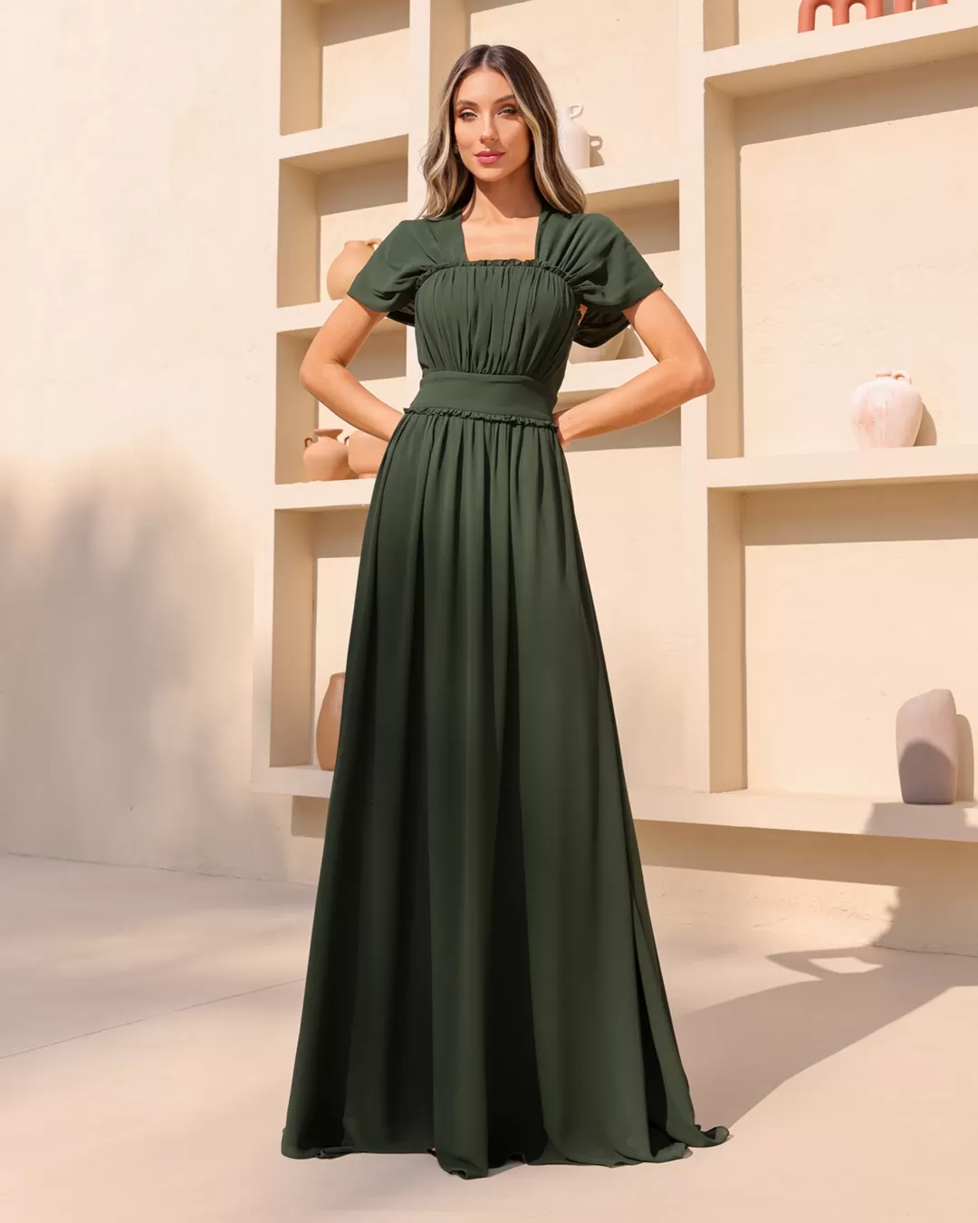 Dot Clothing - Dress Dot Clothing Shoulder to Shoulder Green - 2044VERDE Dot Clothing - Dress Dot Clothing Shoulder to Shoulder Green - 2044VERDE