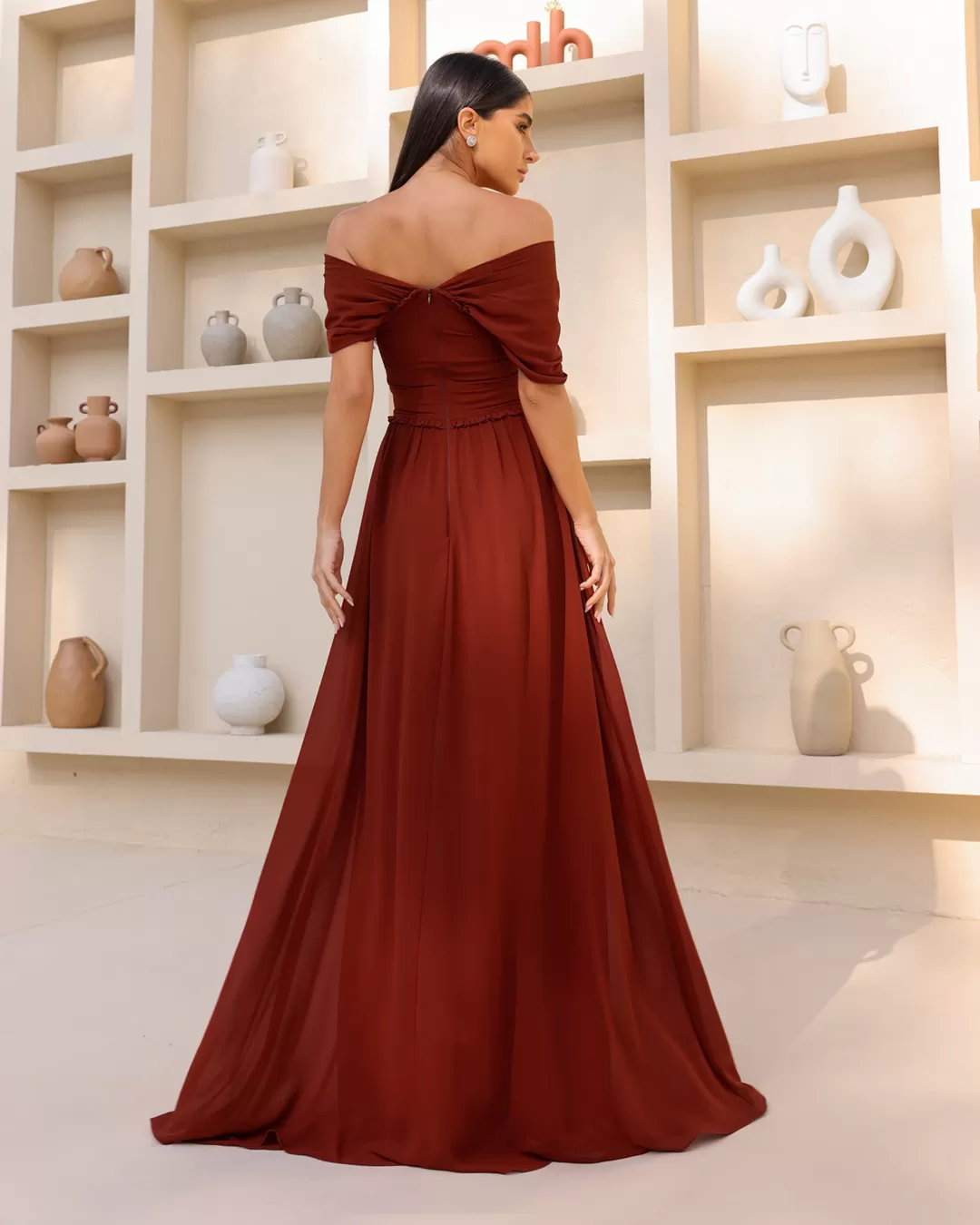 Dot Clothing - Dress Dot Clothing Shoulder to Shoulder Embroidered - 2044BORDO Dot Clothing - Dress Dot Clothing Shoulder to Shoulder Embroidered - 2044BORDO