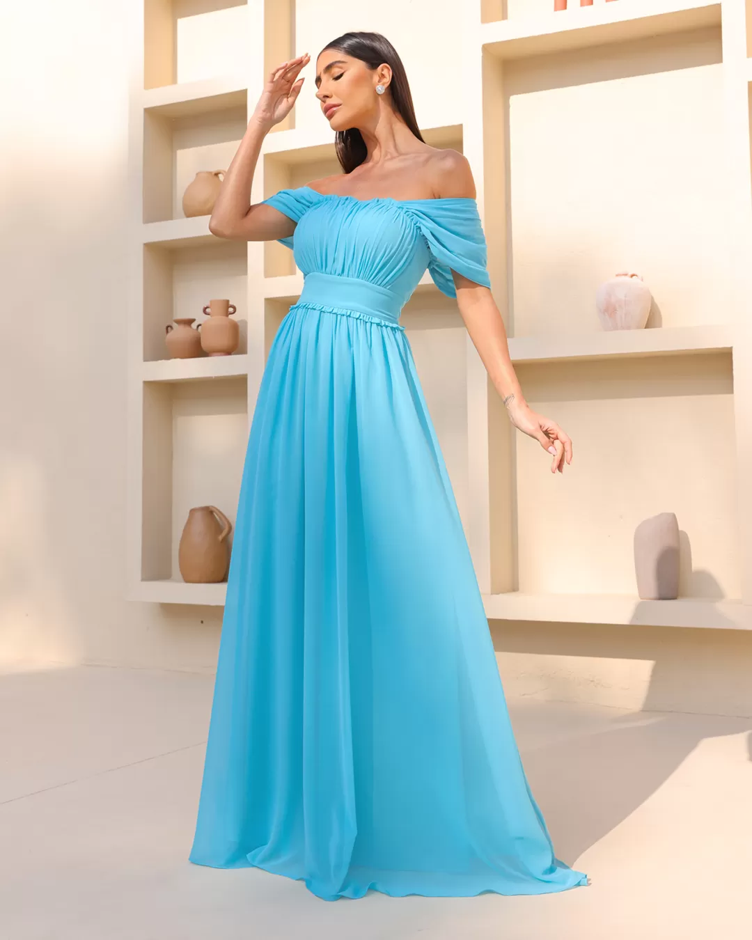 Dot Clothing - Dress Dot Clothing Shoulder to Shoulder Blue - 2044AZUL Dot Clothing - Dress Dot Clothing Shoulder to Shoulder Blue - 2044AZUL