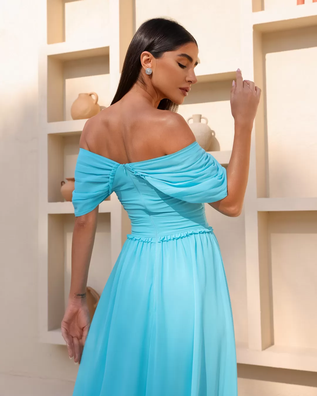 Dot Clothing - Dress Dot Clothing Shoulder to Shoulder Blue - 2044AZUL Dot Clothing - Dress Dot Clothing Shoulder to Shoulder Blue - 2044AZUL