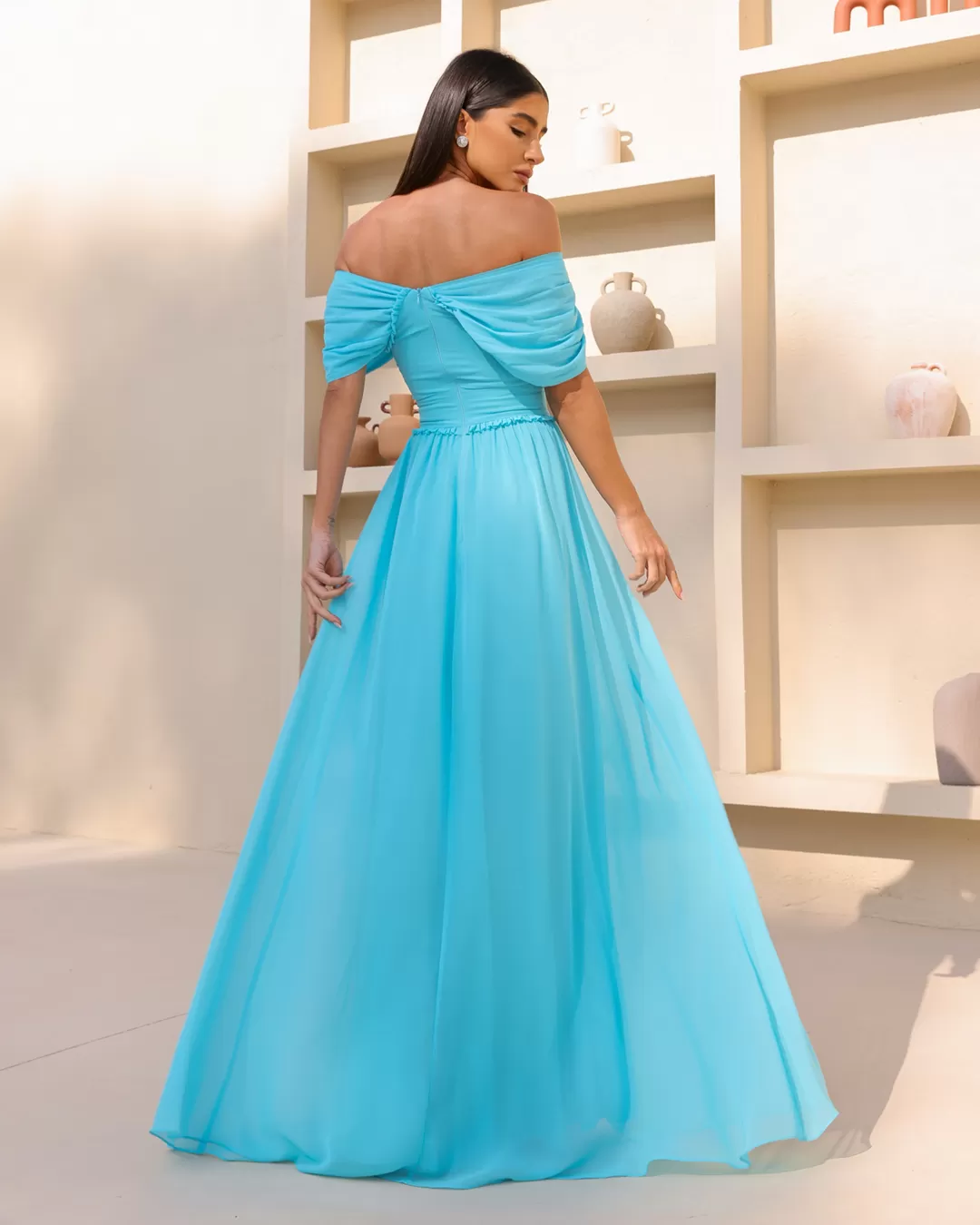 Dot Clothing - Dress Dot Clothing Shoulder to Shoulder Blue - 2044AZUL Dot Clothing - Dress Dot Clothing Shoulder to Shoulder Blue - 2044AZUL